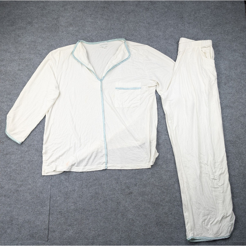 Lenora Pajama Set Womens Small Modal Quiet Luxury Comfort Slinky Lounge Cream